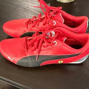 Puma Red and Black Low-Top Ferrari sneakers